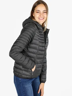 Mont Rose Giubbotto corto da donna con cappuccio e zip - nero