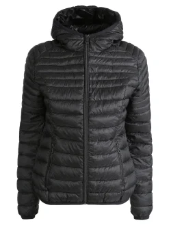 Mont Rose Giubbotto corto da donna con cappuccio e zip - nero