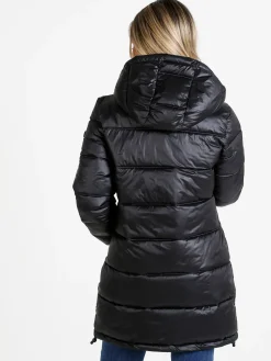 Mont Rose Giubbotto donna imbottito con cappuccio e zip - nero