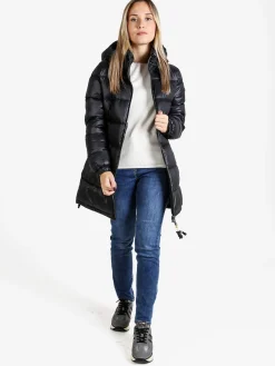 Mont Rose Giubbotto donna imbottito con cappuccio e zip - nero