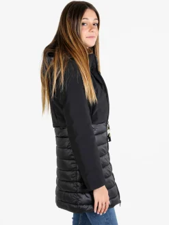 Mont Rose Giubbotto donna multistrato con cappuccio e zip - nero