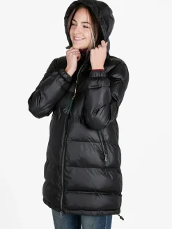 Mont Rose Giubbotto lungo da donna imbottito con cappuccio e zip