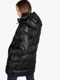 Mont Rose Giubbotto lungo da donna imbottito con cappuccio e zip