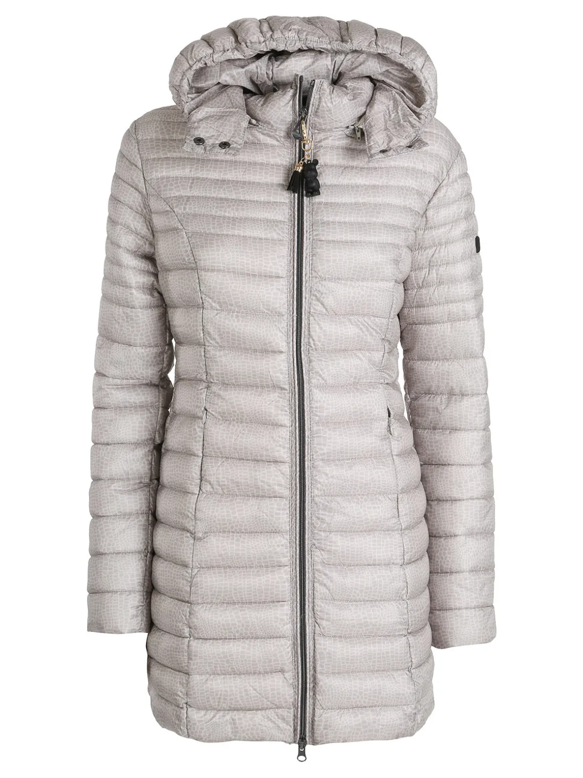 Mont Rose Giubbotto lungo da donna con cappuccio e zip - beige