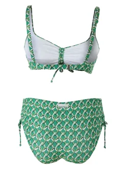 Moorea Beach Bikini donna sfoderato senza ferretto e slip con coulisse laterali - verde