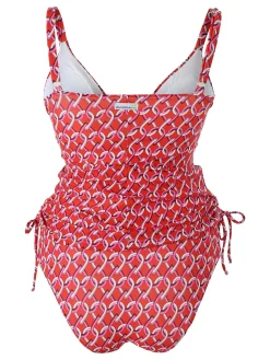 Moorea Beach Tankini donna con coppe imbottite senza ferretto e slip - rosso
