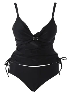 Moorea Beach Tankini donna con coppe imbottite senza ferretto e slip - nero
