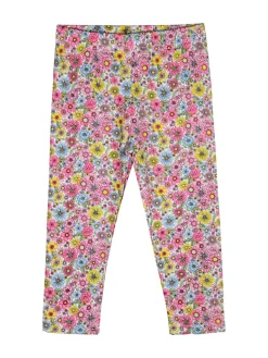 Mouset Completo da bambina 2 pezzi con t-shirt e leggings fiorati a 3/4