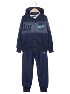 Mouset Completo 3 pezzi da bambino con cappuccio e zip - blu scuro