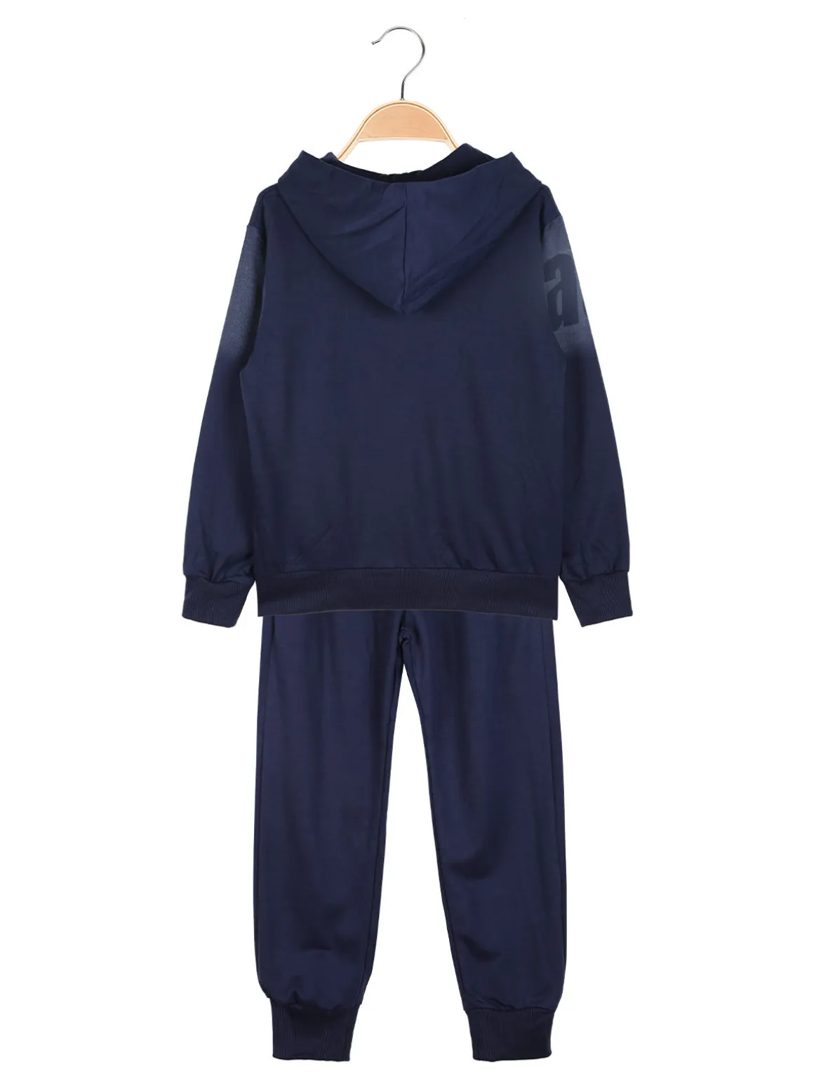Mouset Completo 3 pezzi da bambino con cappuccio e zip - blu scuro