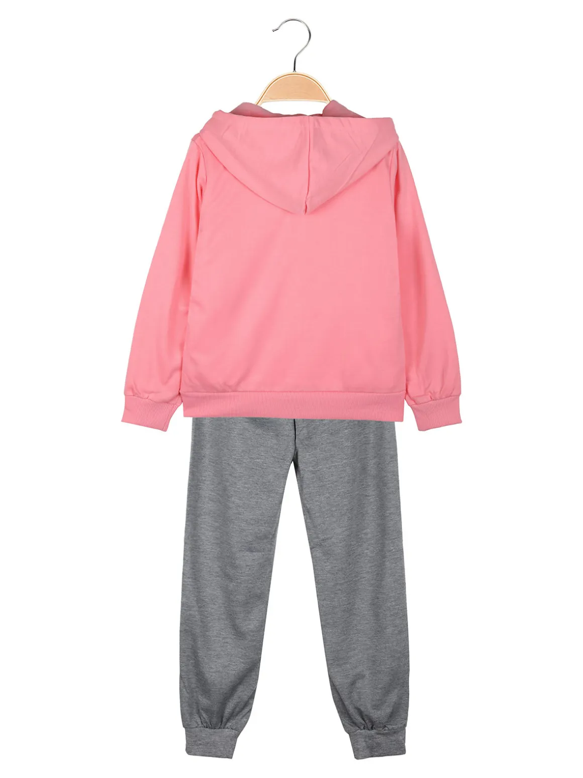 Mouset Completo tuta da bambina 3 pezzi con cappuccio e zip - corallo
