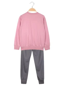 Mouset Completo tuta da bambina 2 pezzi felpa e pantaloni - rosa