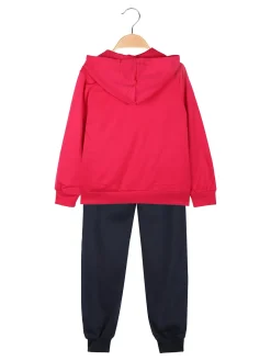 Mouset Completo tuta da bambina 3 pezzi con cappuccio e zip - fragola