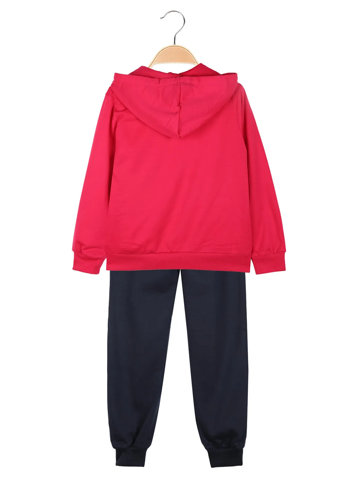 Mouset Completo tuta da bambina 3 pezzi con cappuccio e zip - fragola