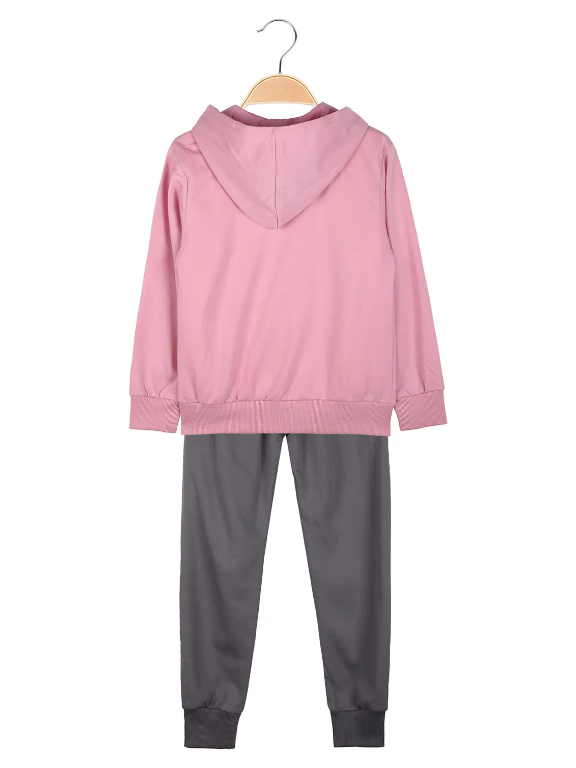 Mouset Completo tuta 3 pezzi da bambina con cappuccio e zip - rosa
