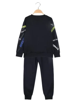 Mouset Completo tuta 2 pezzi da bambino con interno felpato - blu scuro