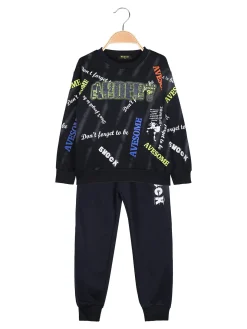 Mouset Completo tuta 2 pezzi da bambino con interno felpato - blu scuro