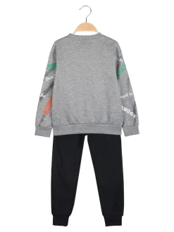 Mouset Completo tuta 2 pezzi da bambino con interno felpato - grigio