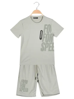 Mr Jek Completo corto da ragazzo con t-shirt e bermuda - pistacchio