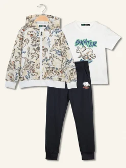 Mr Jek Completo da bambino 3 pezzi con cappuccio e zip
