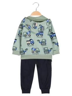 Mr Jek Completo 3 pezzi da neonato con cappuccio e zip - verde chiaro