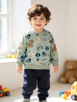 Mr Jek Completo tuta da neonato 2 pezzi girocollo con stampe - verde chiaro