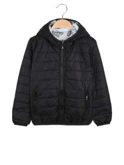 Mr Jek Giubbino 100 grammi da ragazzo reversibile con cappuccio e zip - nero