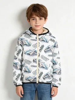 Mr Jek Giubbino 100 grammi da ragazzo reversibile con cappuccio e zip - beige