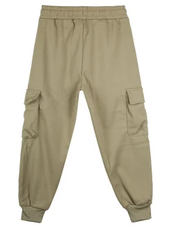 Mr Jek Pantaloni cargo da bambino con coulisse e catena decorativa - oliva
