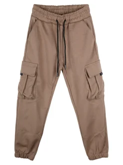 Mr Jek Pantaloni pesanti da bambino con tasconi laterali e coulisse - marrone