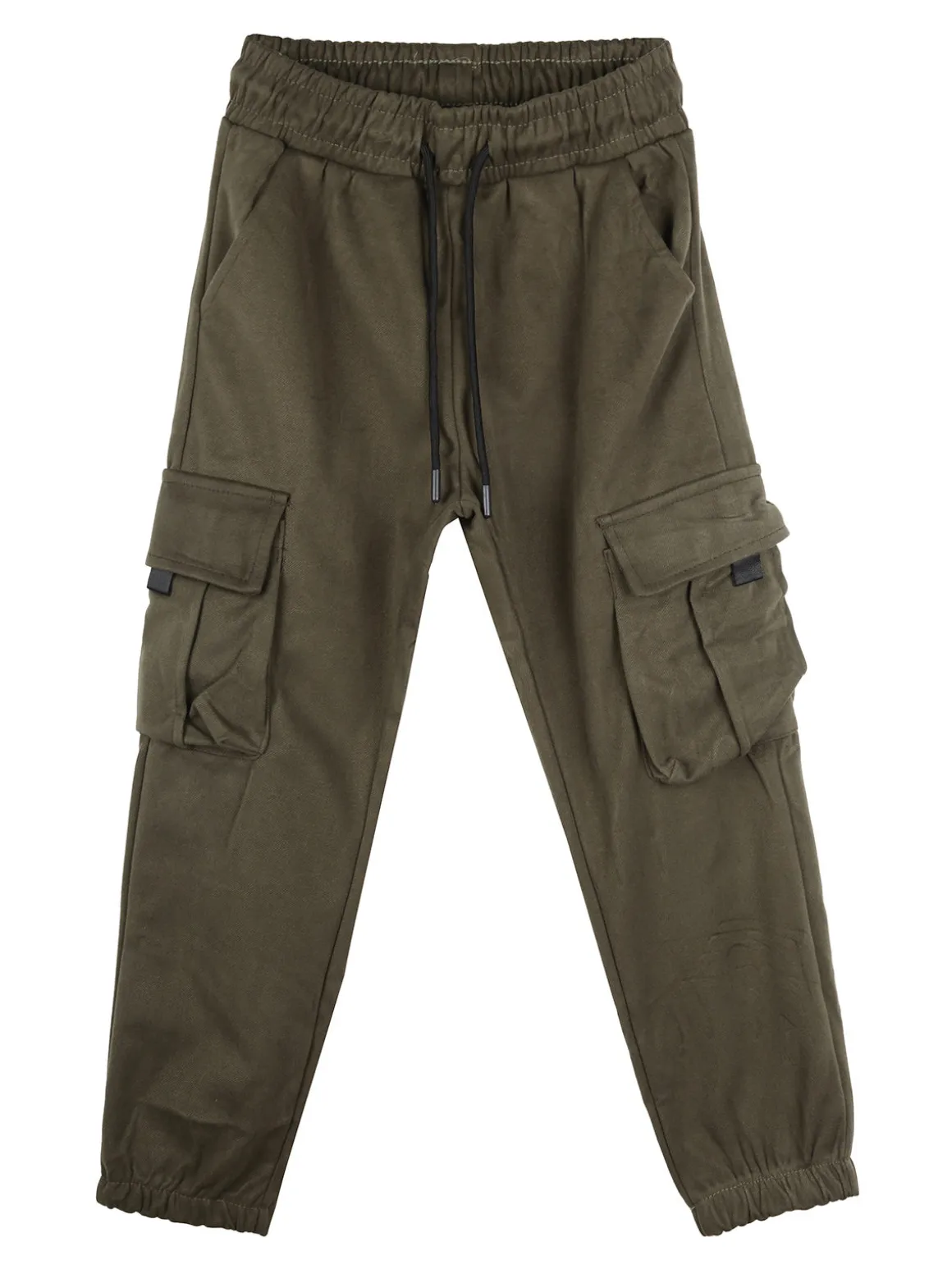 Mr Jek Pantaloni pesanti da bambino con tasconi laterali e coulisse - militare