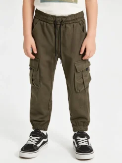 Mr Jek Pantaloni pesanti da bambino con tasconi laterali e coulisse - militare