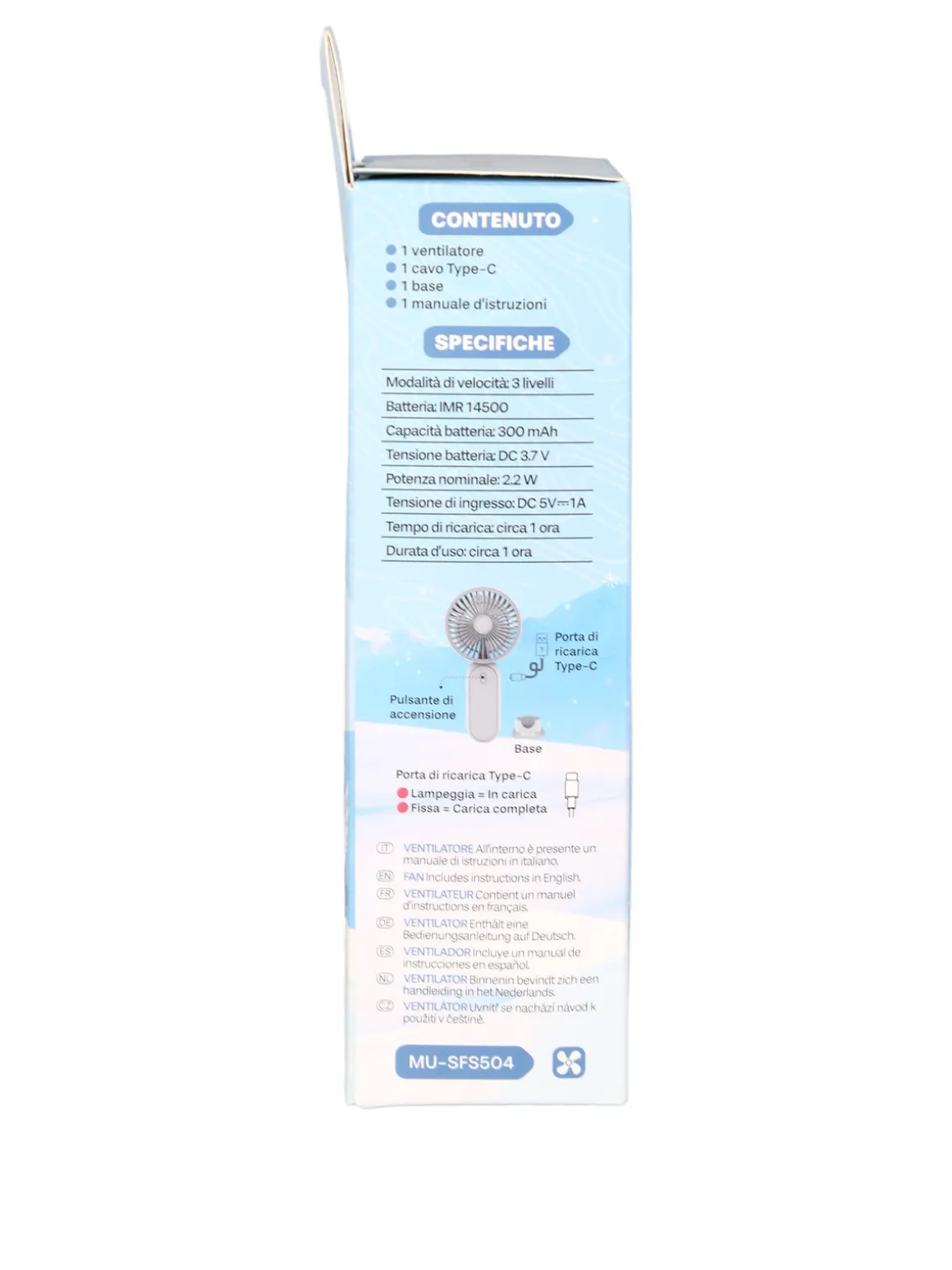 Mulin Ventilatore con supporto per cellulare - blu