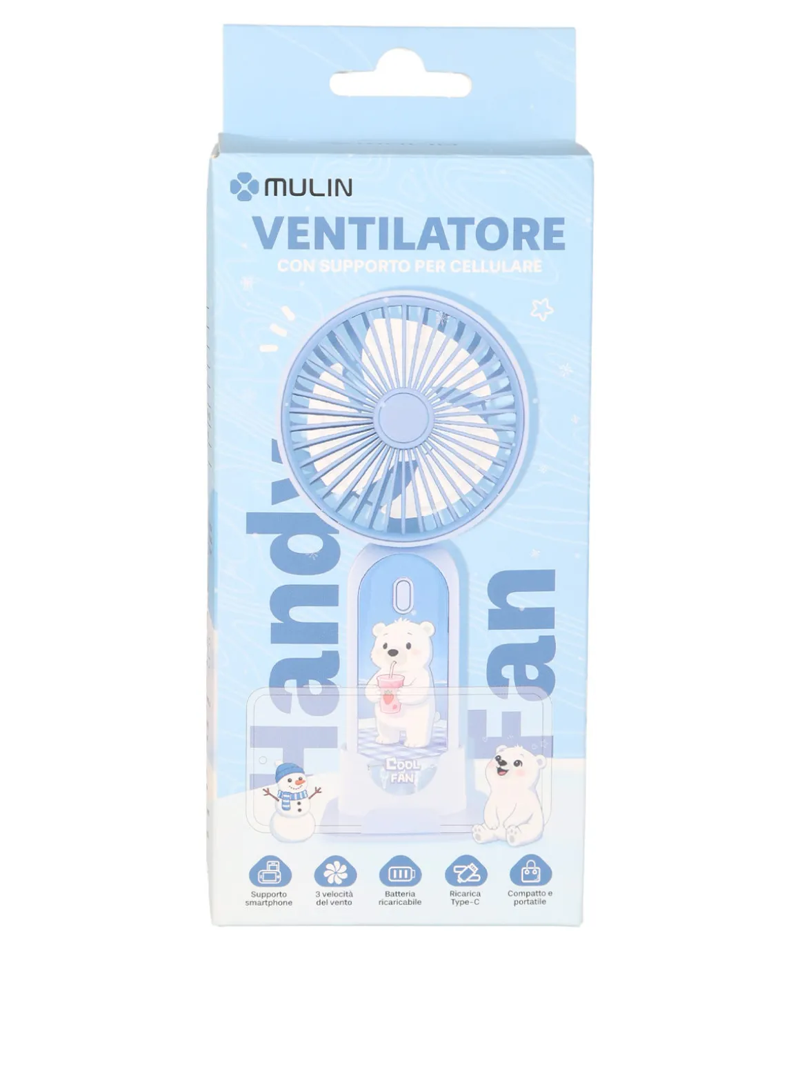 Mulin Ventilatore con supporto per cellulare - blu