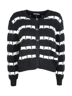 M & V Cardigan donna in maglia bicolore con bottoni