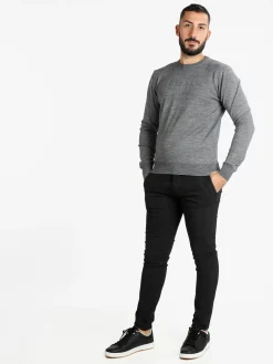 Mv Pullover da uomo misto lana girocollo
