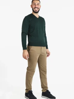 Mv Pullover da uomo misto lana con scollo a V