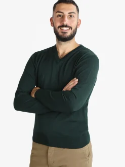 Mv Pullover da uomo misto lana con scollo a V