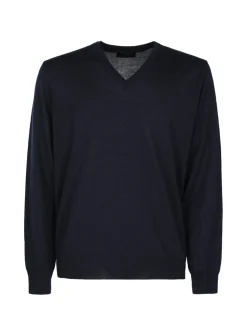 Mv Pullover da uomo misto lana con scollo a V