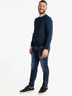Mv Pullover da uomo misto lana girocollo