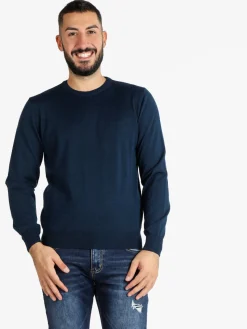 Mv Pullover da uomo misto lana girocollo