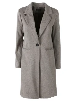 My Station Cappotto donna spigato in simil lana - taupe