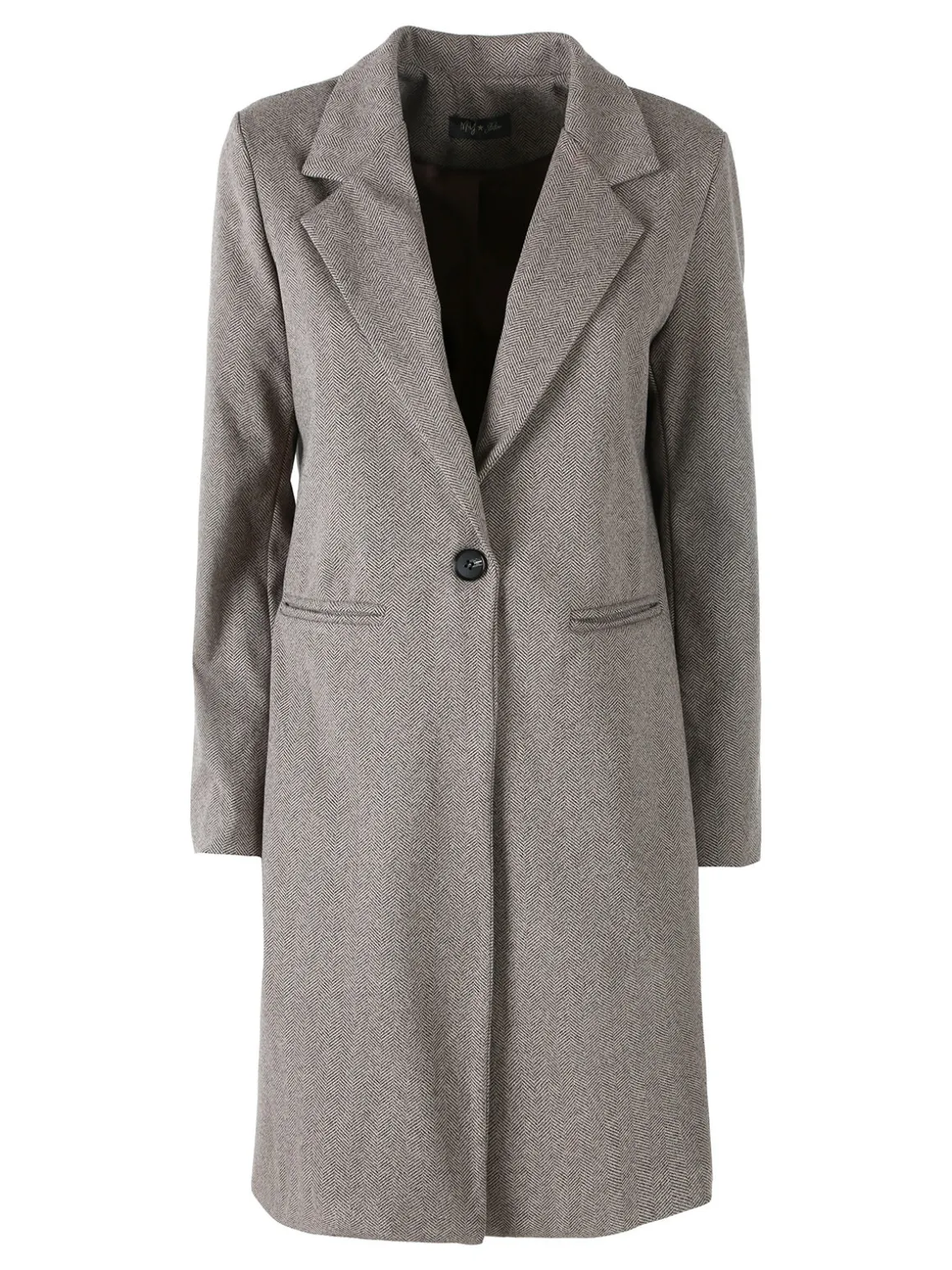 My Station Cappotto donna spigato in simil lana - taupe