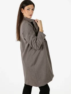 My Station Cappotto donna spigato in simil lana - taupe