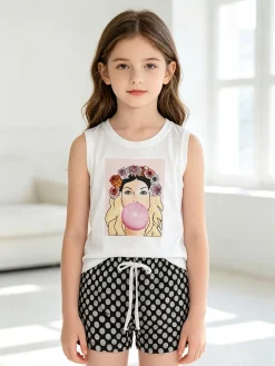 Nacshua Pigiama corto bambina in cotone