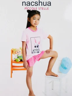 Nacshua Pigiama corto da bambina in cotone