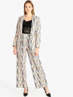 Naiife Pantaloni eleganti con stampa donna