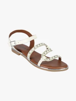Nakoa Sandali bassi in pelle da donna con perline e strass