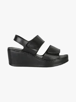 Nakoa Sandali donna in pelle con zeppa e plateau