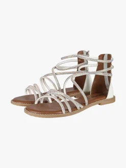 Nakoa Sandali gioiello in pelle da donna con tallone chiuso e zip